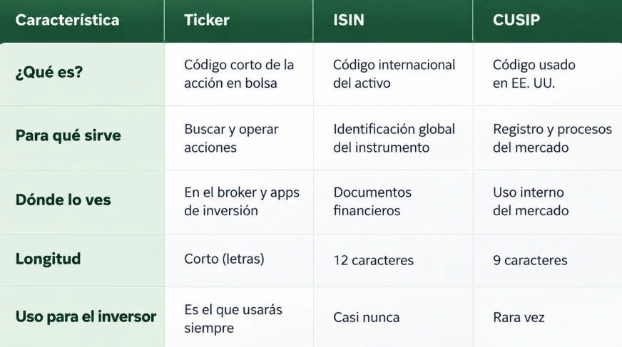 ticker de una acción
